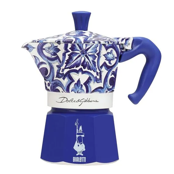 Bialetti 5345 Moka Express Dolce&Gabbana Blu на 3 чашки Гейзерная кофеварка, фото 