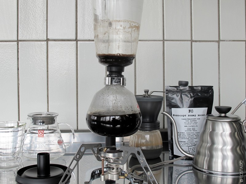 Приготовление кофе в сифоне (габете). Шаг 7.