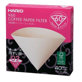 Бумажные фильтры Hario V60 02, натуральные, 40 шт., фото 