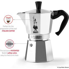 Bialetti 1162 Moka Express на 3 чашки Гейзерная кофеварка, фото , изображение 2