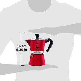 Bialetti 4942 Moka Express на 3 чашки красная Гейзерная кофеварка, фото , изображение 3