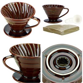 Tiamo HG5538BR Керамический пуровер V02 коричневый, фото , изображение 2