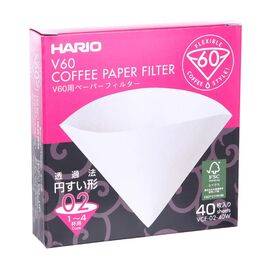 Hario V60 02 Бумажные фильтры белые 40 шт., фото 