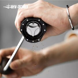 MHW-3BOMBER Adder V3 Кофемолка ручная черная с ручкой из ореха, фото , изображение 2