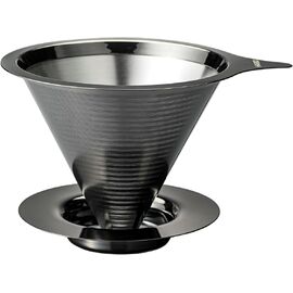 Hario DMD-02-MBK Double Mesh Metal Dripper Металлический пуровер черный, фото 
