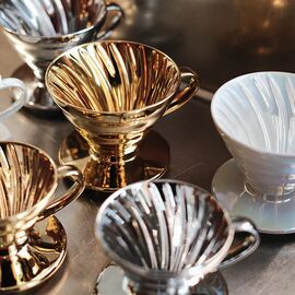 Hario VDC-02-GO Керамический пуровер V60 02 золото, фото , изображение 4