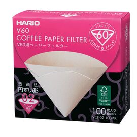 Бумажные фильтры Hario V60 02, натуральные, в коробке, 100 шт., фото 