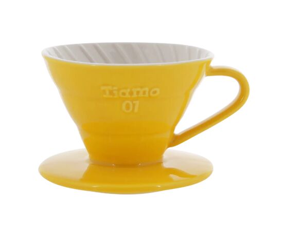 Tiamo HG5543Y Керамический пуровер V01 желтый, фото 