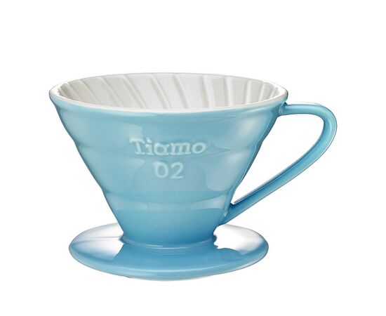 Керамический пуровер Tiamo V02 голубая, фото 