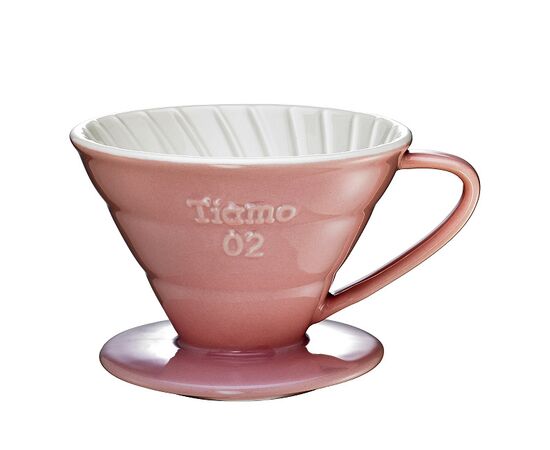 Керамический пуровер Tiamo V02 розовый, фото 