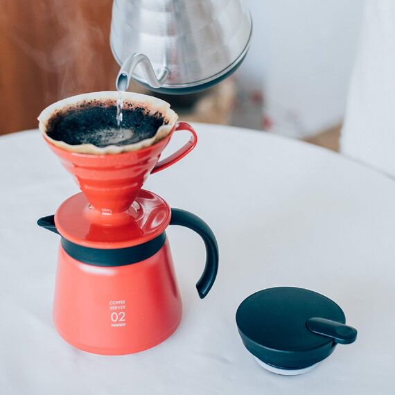 Hario VHS-60R V60 Стальной кофейник-термос 600 мл красный, фото , изображение 3