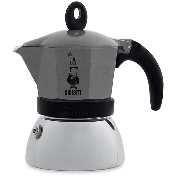 Bialetti 4822 Moka Induction на 3 чашки антрацит Гейзерная кофеварка, фото 
