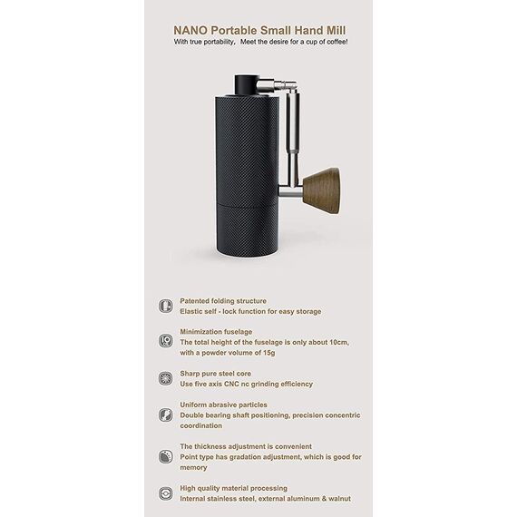 Timemore Nano Black Кофемолка ручная, фото , изображение 4