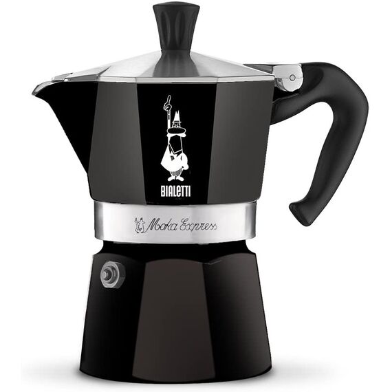 Bialetti 4952 Moka Express на 3 чашки черная Гейзерная кофеварка, фото 