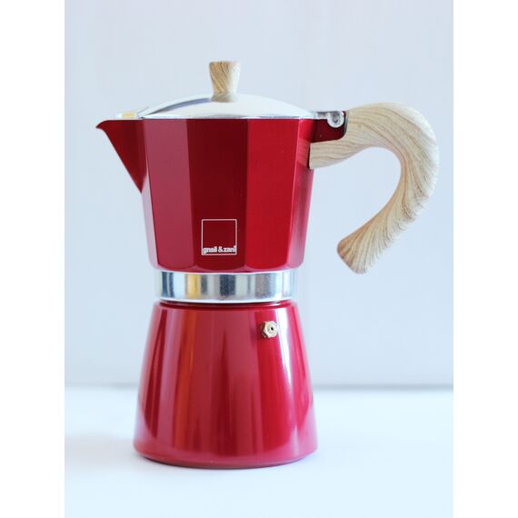 Gnali&Zani Venezia Гейзерная кофеварка на 9 чашек красная, фото , изображение 2
