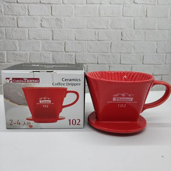 Tiamo HG5491 Керамический пуровер 102 красный, фото , изображение 3 Tiamo HG5491 Керамический пуровер 102 красный, фото , изображение 3