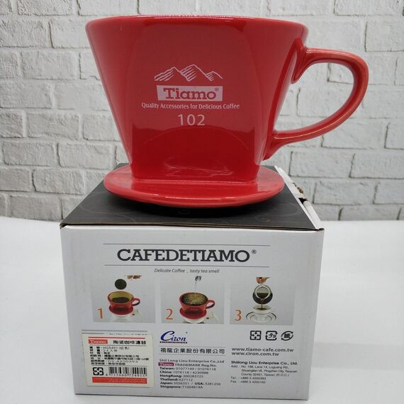 Tiamo HG5491 Керамический пуровер 102 красный, фото , изображение 4 Tiamo HG5491 Керамический пуровер 102 красный, фото , изображение 4