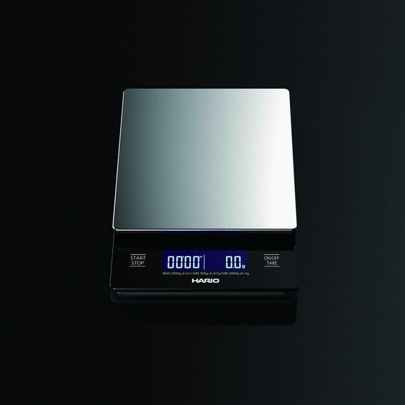 Весы с таймером Hario Metal Drip Scale вид сверху Весы с таймером Hario Metal Drip Scale вид сверху