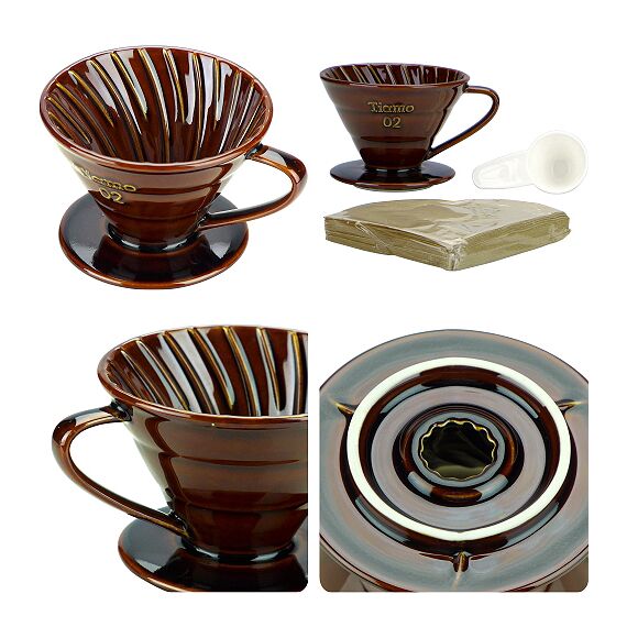 Tiamo HG5538BR Керамический пуровер V02 коричневый, фото , изображение 2