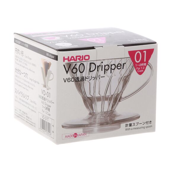 Hario VD-01T Пластиковый пуровер V60 01 прозрачный, фото , изображение 5