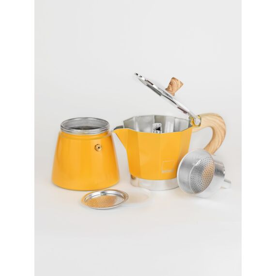 Gnali&Zani Venezia Гейзерная кофеварка на 6 чашек жёлтая, фото , изображение 5