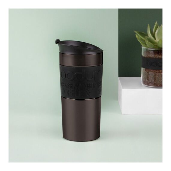 Bodum Travel Clip 11068-380s Дорожная термокружка 350 мл оружейная сталь, фото , изображение 3