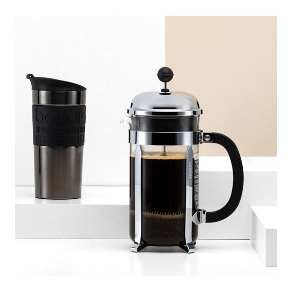 Bodum Travel Clip 11068-380s Дорожная термокружка 350 мл оружейная сталь, фото , изображение 4