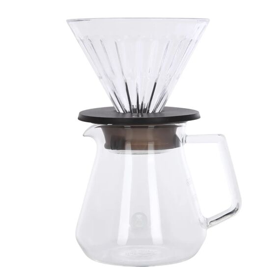 Timemore Glass Crystal Eye Brewer Set 02 600 мл набор для заваривания кофе черный, фото 