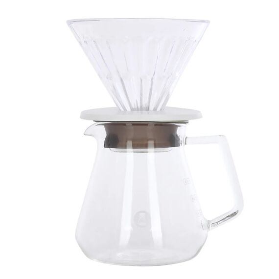 Timemore Crystal Eye Brewer Set 02 600 мл набор для заваривания кофе белый, фото 