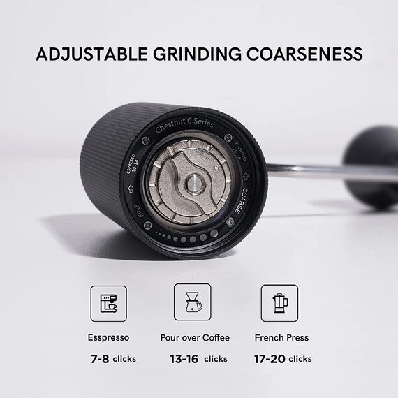 Timemore Chestnut C3 Кофемолка ручная черная, фото , изображение 4