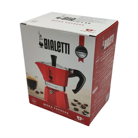 Bialetti 4942 Moka Express на 3 чашки красная Гейзерная кофеварка, фото , изображение 5