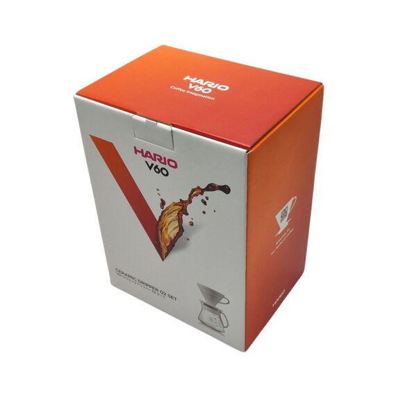 Hario XVDD-3012W Набор V60 белая керамическая воронка 02 и кофейник, фото , изображение 5 Hario XVDD-3012W Набор V60 белая керамическая воронка 02 и кофейник, фото , изображение 5