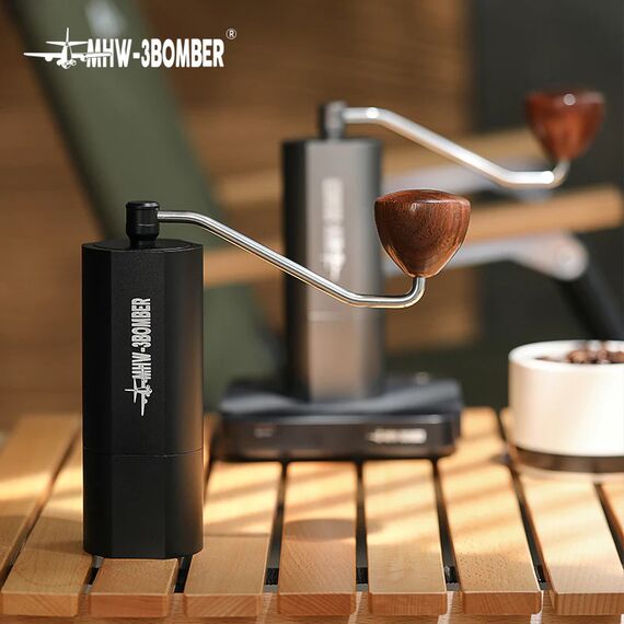 MHW-3BOMBER Adder V3 Кофемолка ручная черная с ручкой из ореха, фото , изображение 5