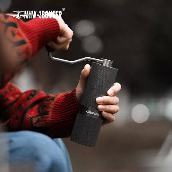 MHW-3BOMBER Race M1 Кофемолка ручная антрацит с ручкой из ореха, фото , изображение 2