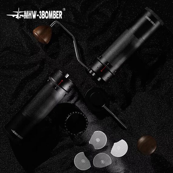 MHW-3BOMBER R3 Кофемолка ручная черная с ручкой из ореха, фото , изображение 24