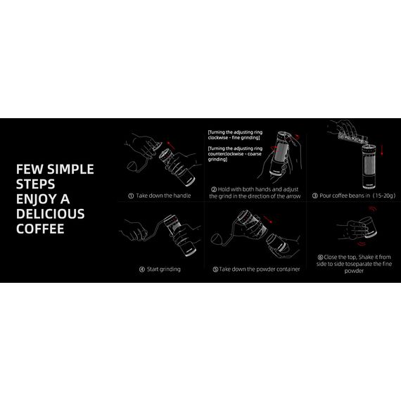 MHW-3BOMBER R3 Кофемолка ручная черная с ручкой из ореха, фото , изображение 13