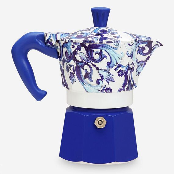 Bialetti 5345 Moka Express Dolce&Gabbana Blu на 3 чашки Гейзерная кофеварка, фото , изображение 3 Bialetti 5345 Moka Express Dolce&Gabbana Blu на 3 чашки Гейзерная кофеварка, фото , изображение 3