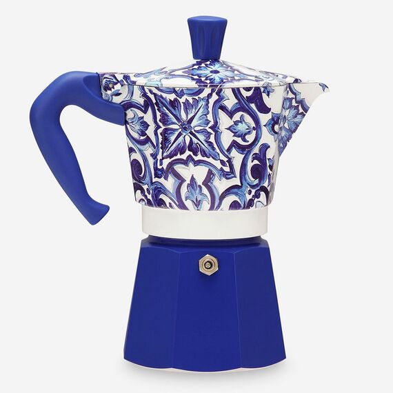 Bialetti 5346 Moka Express Dolce&Gabbana Blu Mediterraneo на 6 чашек Гейзерная кофеварка, фото , изображение 3 Bialetti 5346 Moka Express Dolce&Gabbana Blu Mediterraneo на 6 чашек Гейзерная кофеварка, фото , изображение 3
