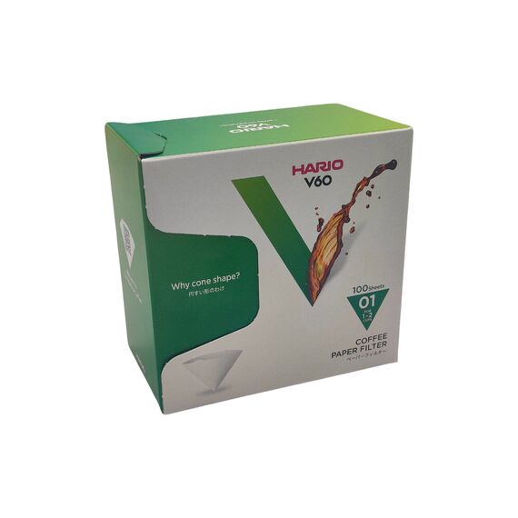 Hario VCF-01-100WK Бумажные фильтры V60 01 белые 100 шт в коробке, фото , изображение 2