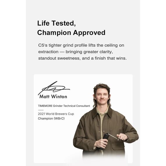 Timemore Chestnut C5 Кофемолка ручная черная, фото , изображение 20