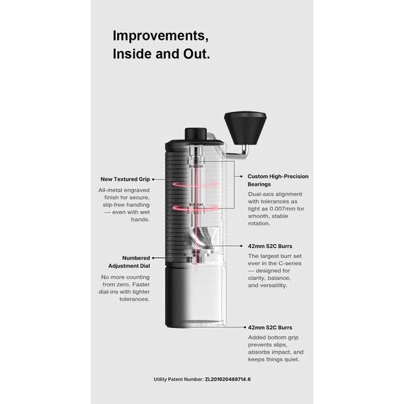 Timemore Chestnut C5 Кофемолка ручная черная, фото , изображение 3