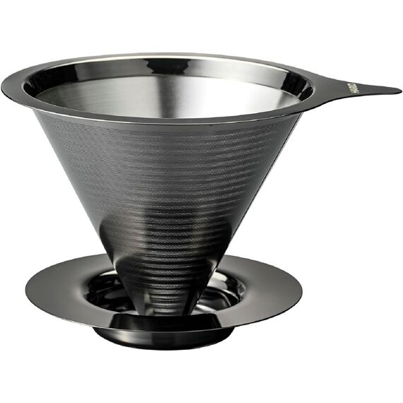 Hario DMD-02-MBK Double Mesh Metal Dripper Металлический пуровер черный, фото  Hario DMD-02-MBK Double Mesh Metal Dripper Металлический пуровер черный, фото