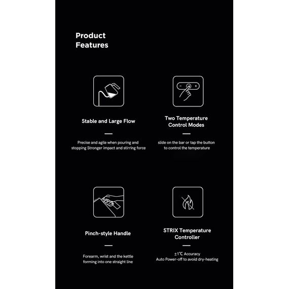 Timemore Fish Smart Pro Электрочайник 900 мл белый для правой руки, фото , изображение 13