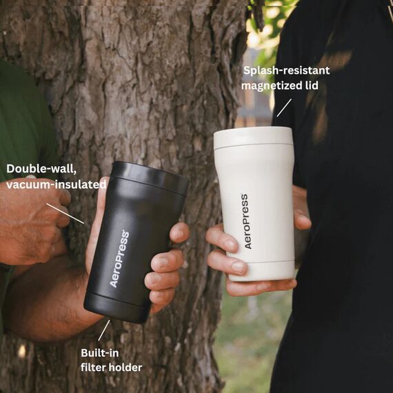 AeroPress Travel Coffee Tumbler Дорожный кофейный стакан черный, фото , изображение 2