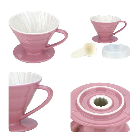 Керамический пуровер Tiamo V02 розовый, фото , изображение 2