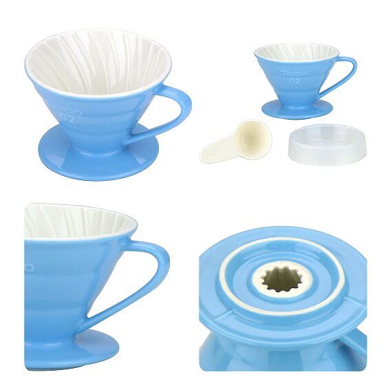 Керамический пуровер Tiamo V02 голубая, фото , изображение 2 Керамический пуровер Tiamo V02 голубая, фото , изображение 2