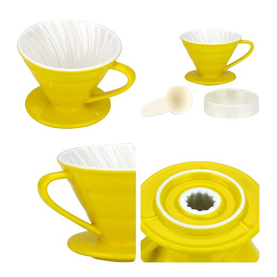 Керамический пуровер Tiamo V02 желтый, фото , изображение 2 Керамический пуровер Tiamo V02 желтый, фото , изображение 2