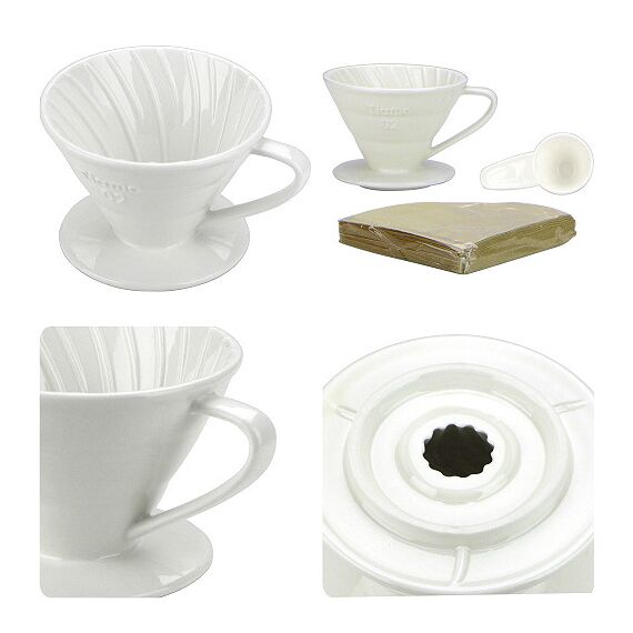 Керамический пуровер Tiamo V02 белый, фото , изображение 2